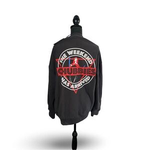 Chubbies The Skiing Santa Black Comfort Crew Sweatshirt Sz XL